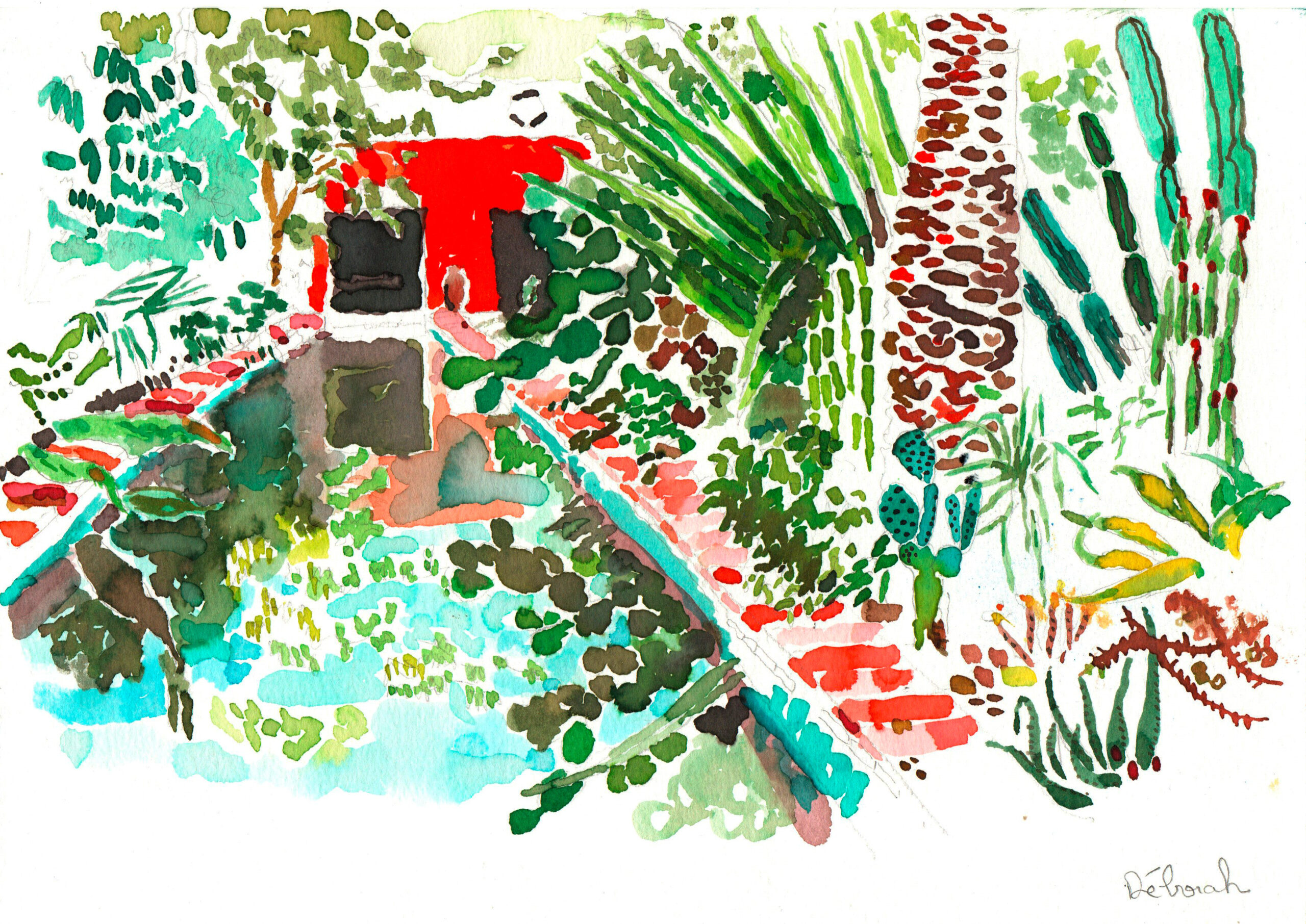 Dessin "cactus à la piscine" – Image 2