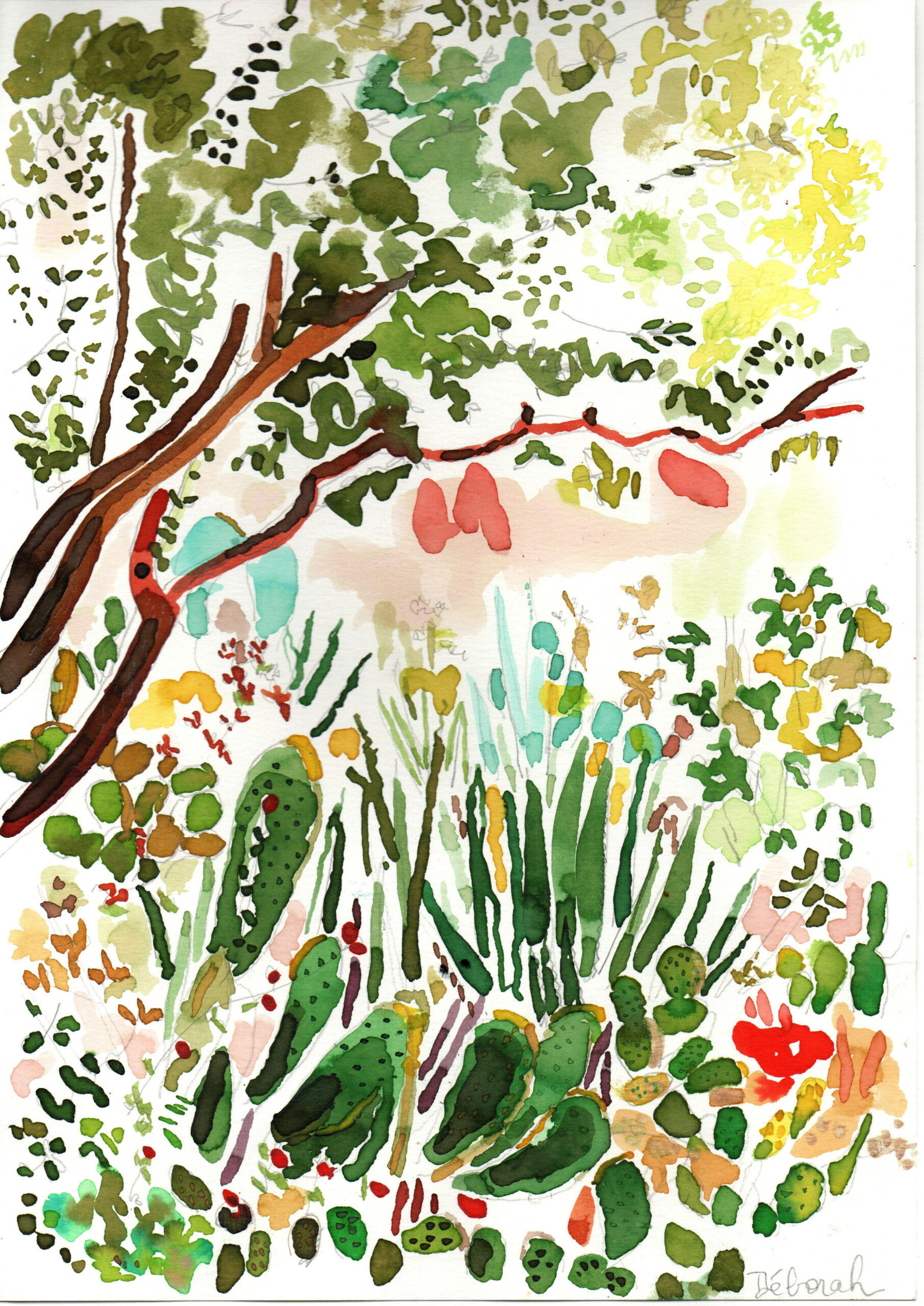 vendu - Dessin "cactus roses" – Image 2