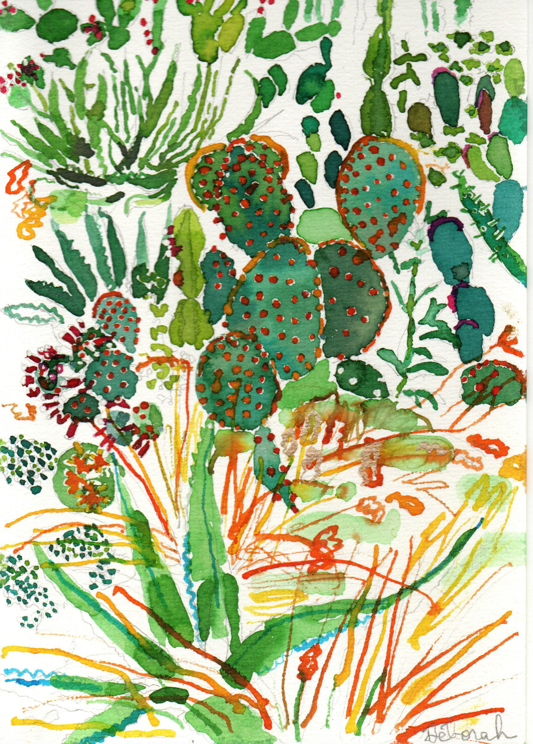 vendu - Dessin "cactus or" – Image 2