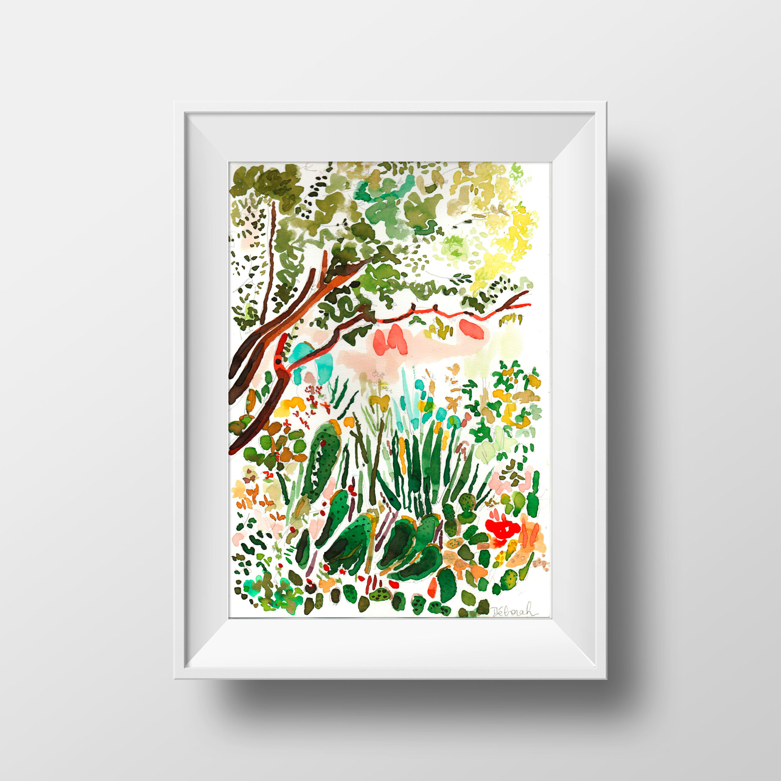 vendu - Dessin "cactus roses"