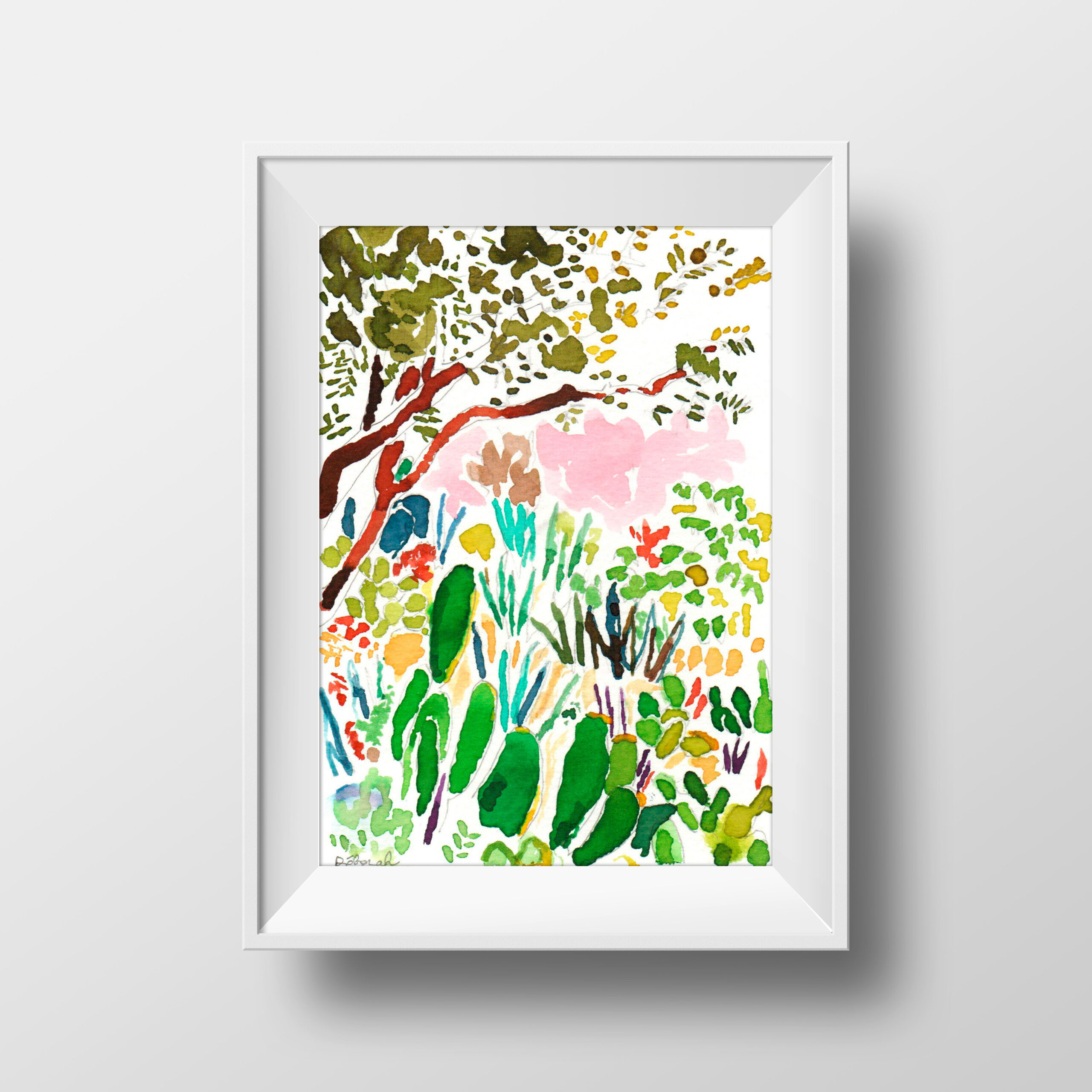 Dessin "petit cactus rose"