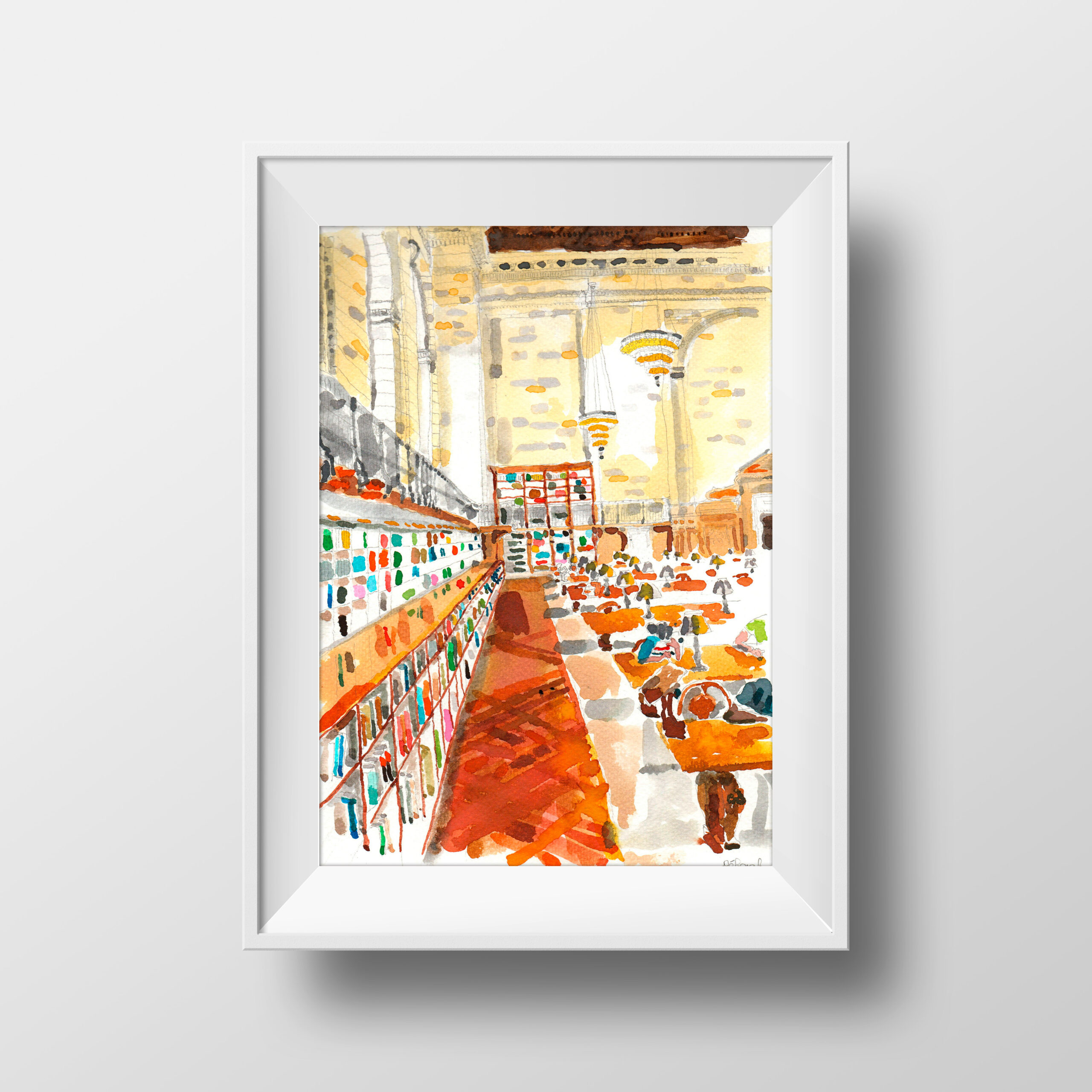 vendu - Dessin "New York Public Library" – Image 3