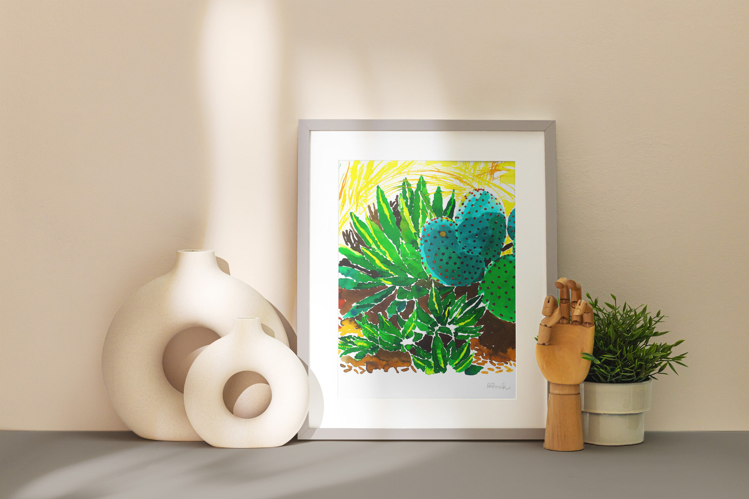 vendu - Dessin "grand cactus zoom" – Image 3