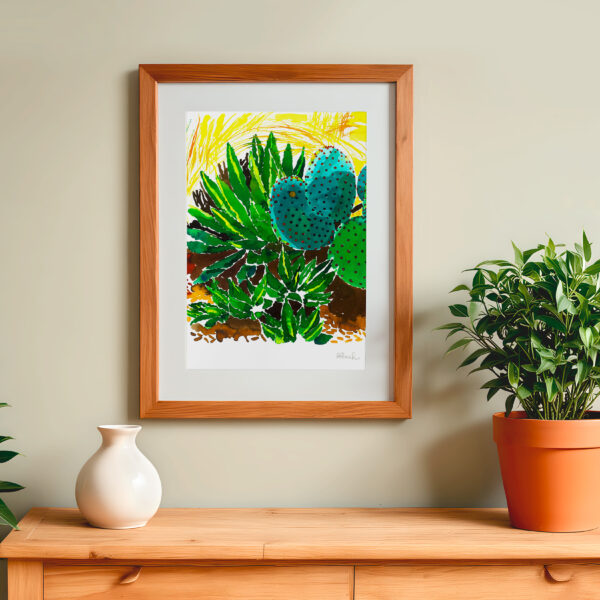vendu - Dessin "grand cactus zoom"