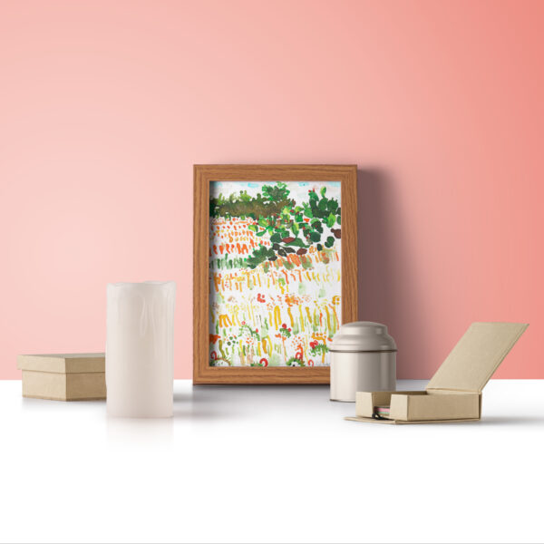 dessin "cactus dans le pré"