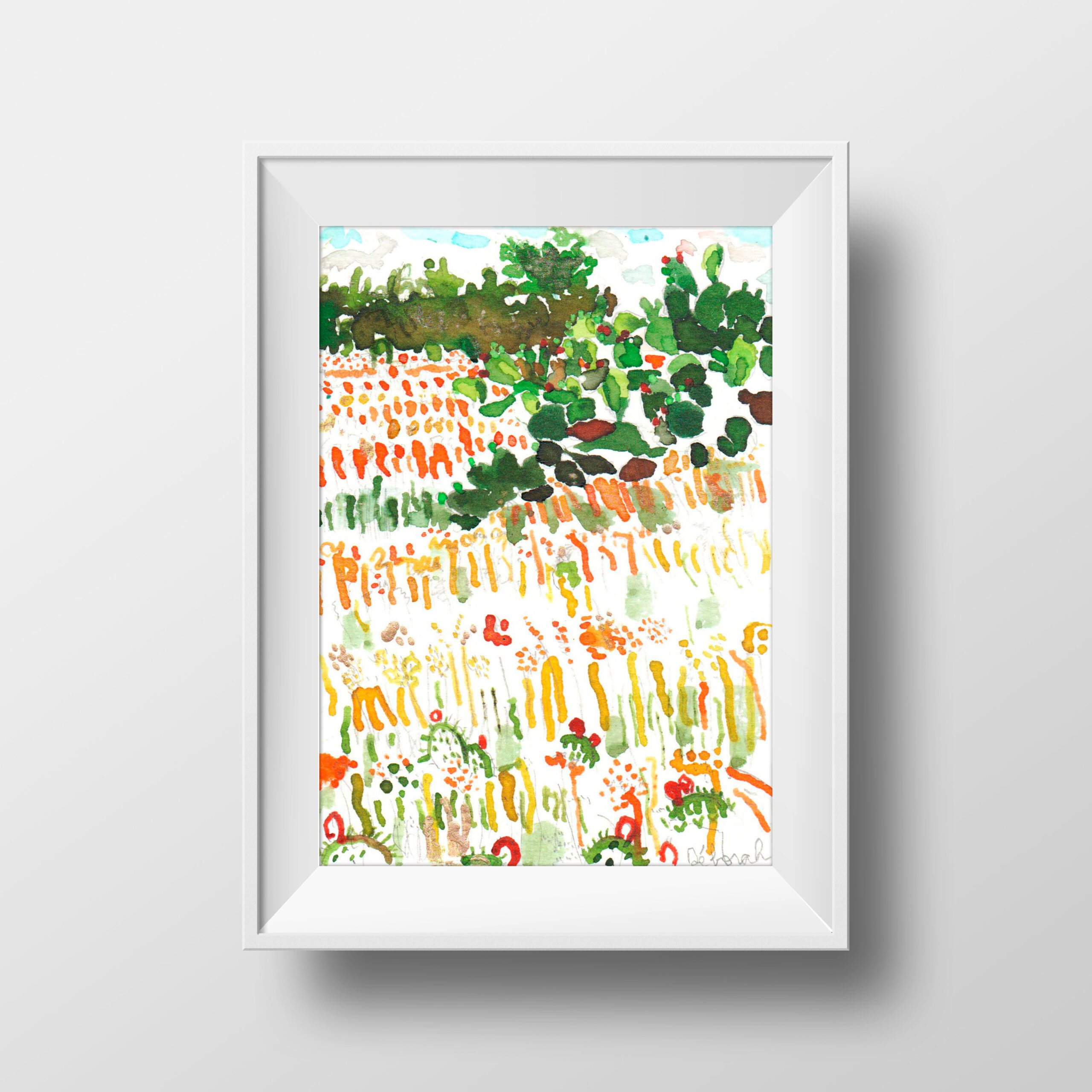 dessin "cactus dans le pré" – Image 3