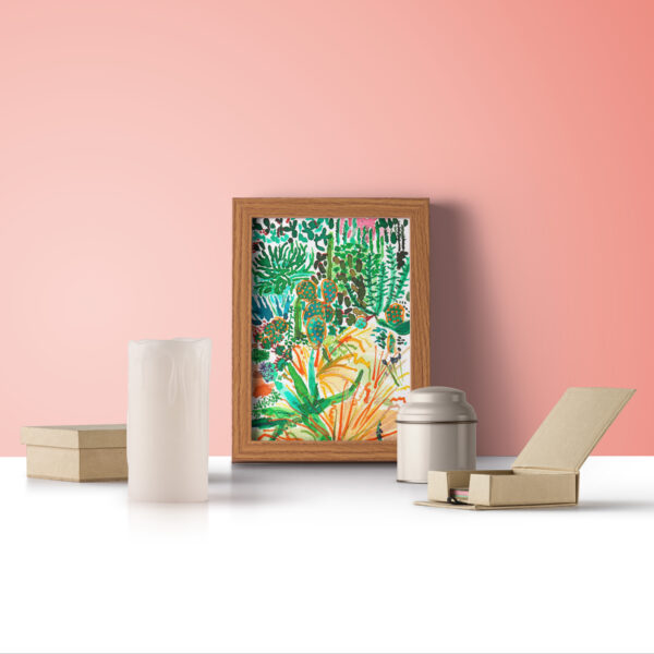 dessin "petit cactus or"