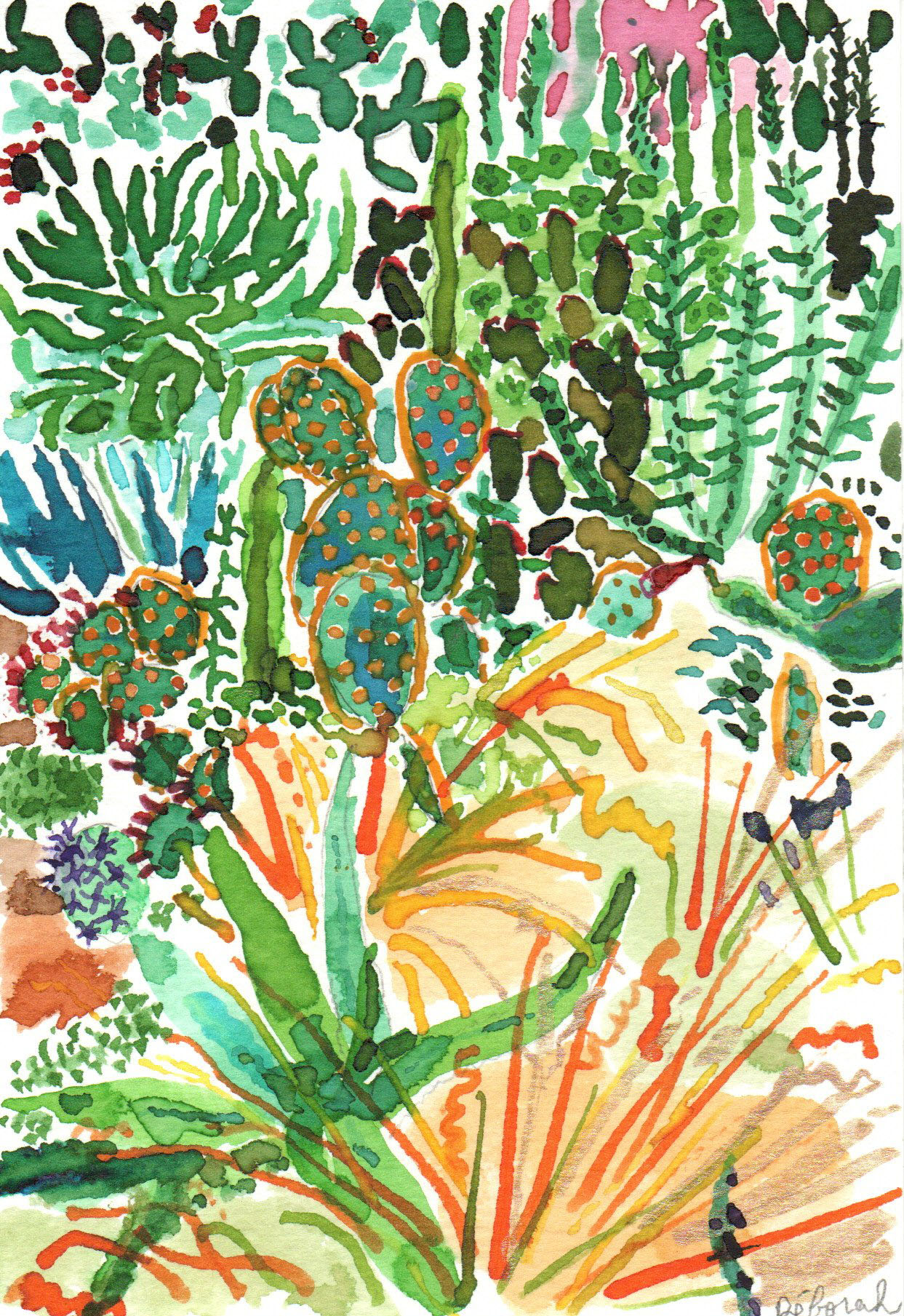dessin "petit cactus or" – Image 3
