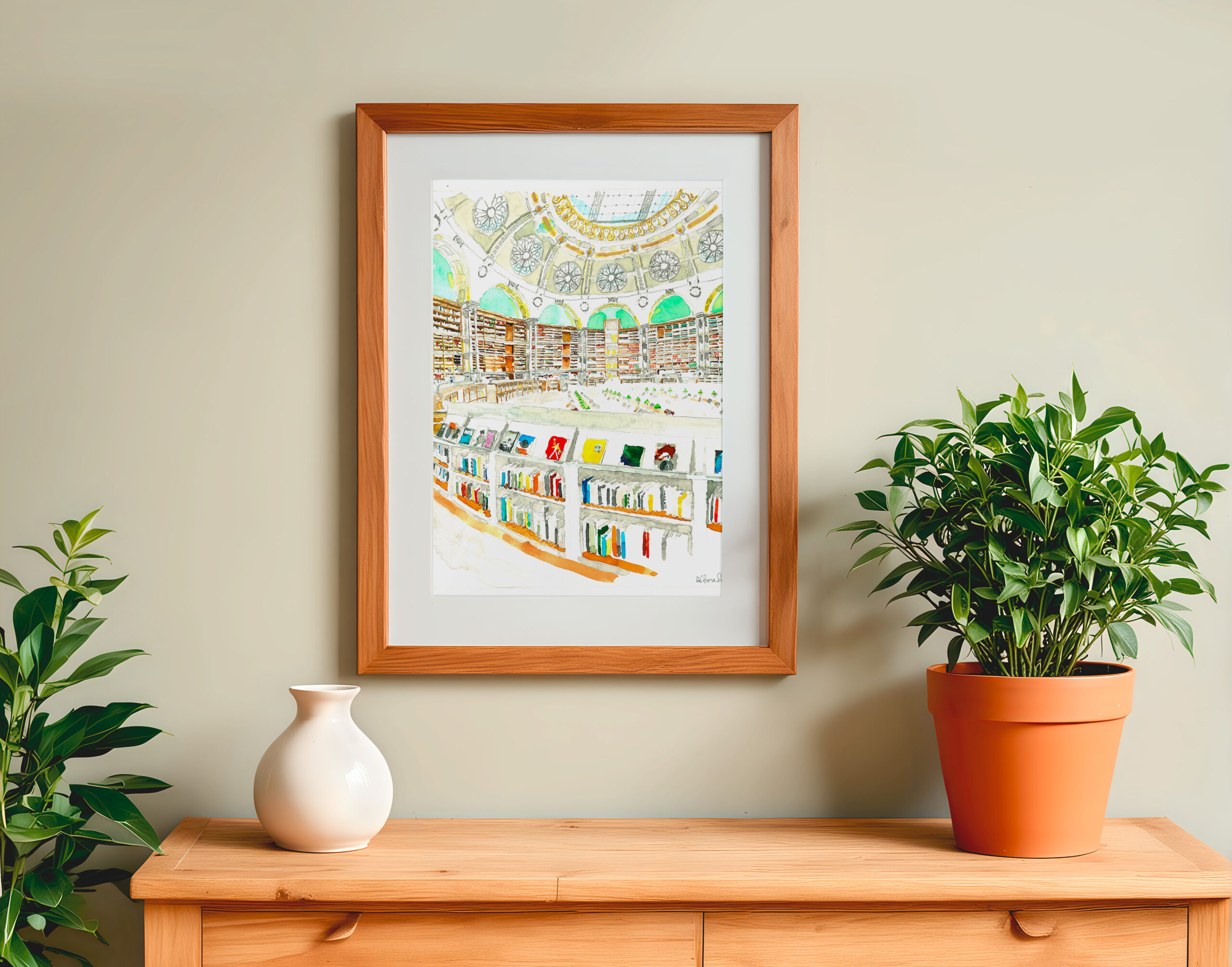 dessin "BnF - salle ovale"