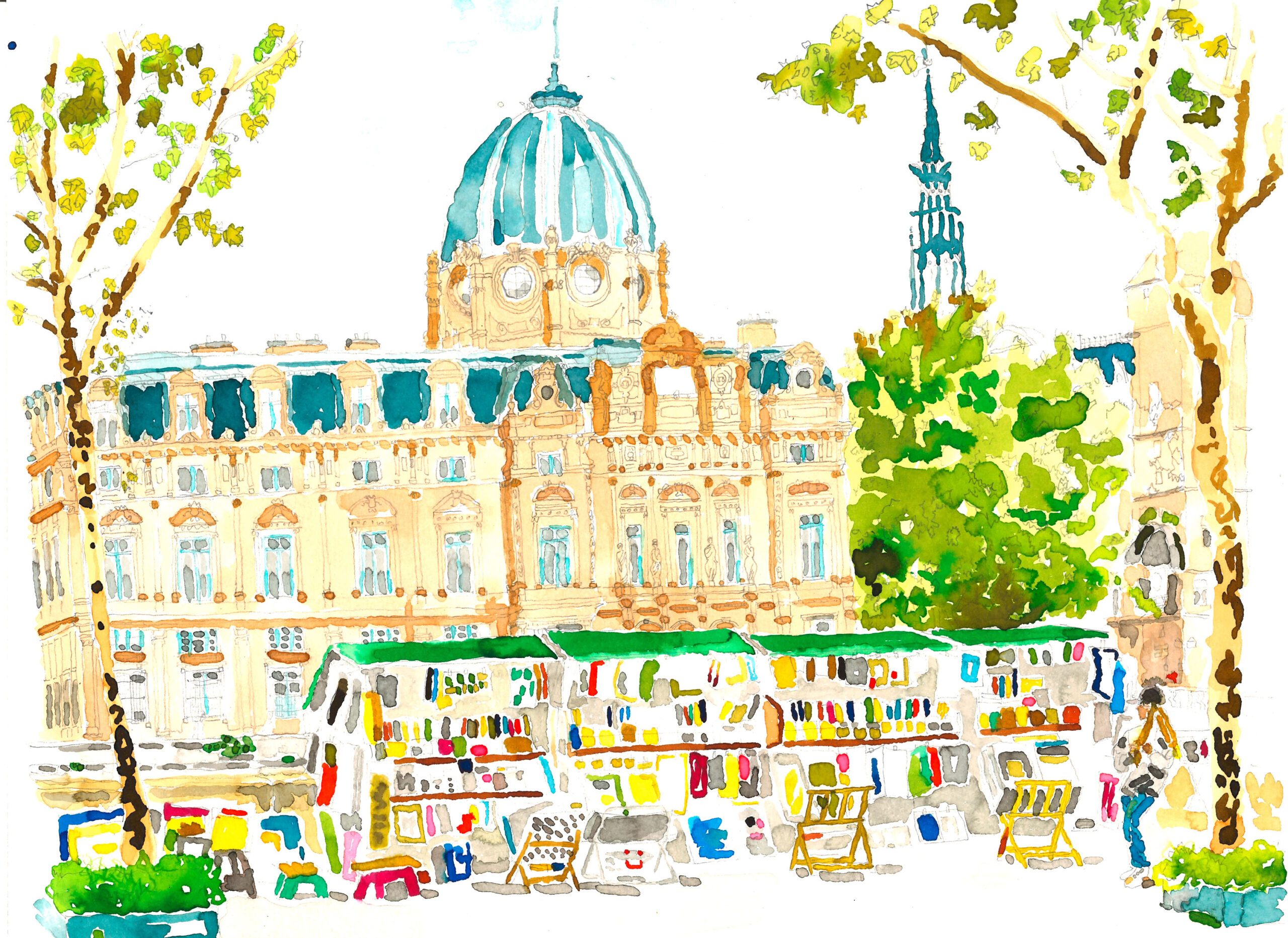 Dessin " bouquinistes" – Image 3