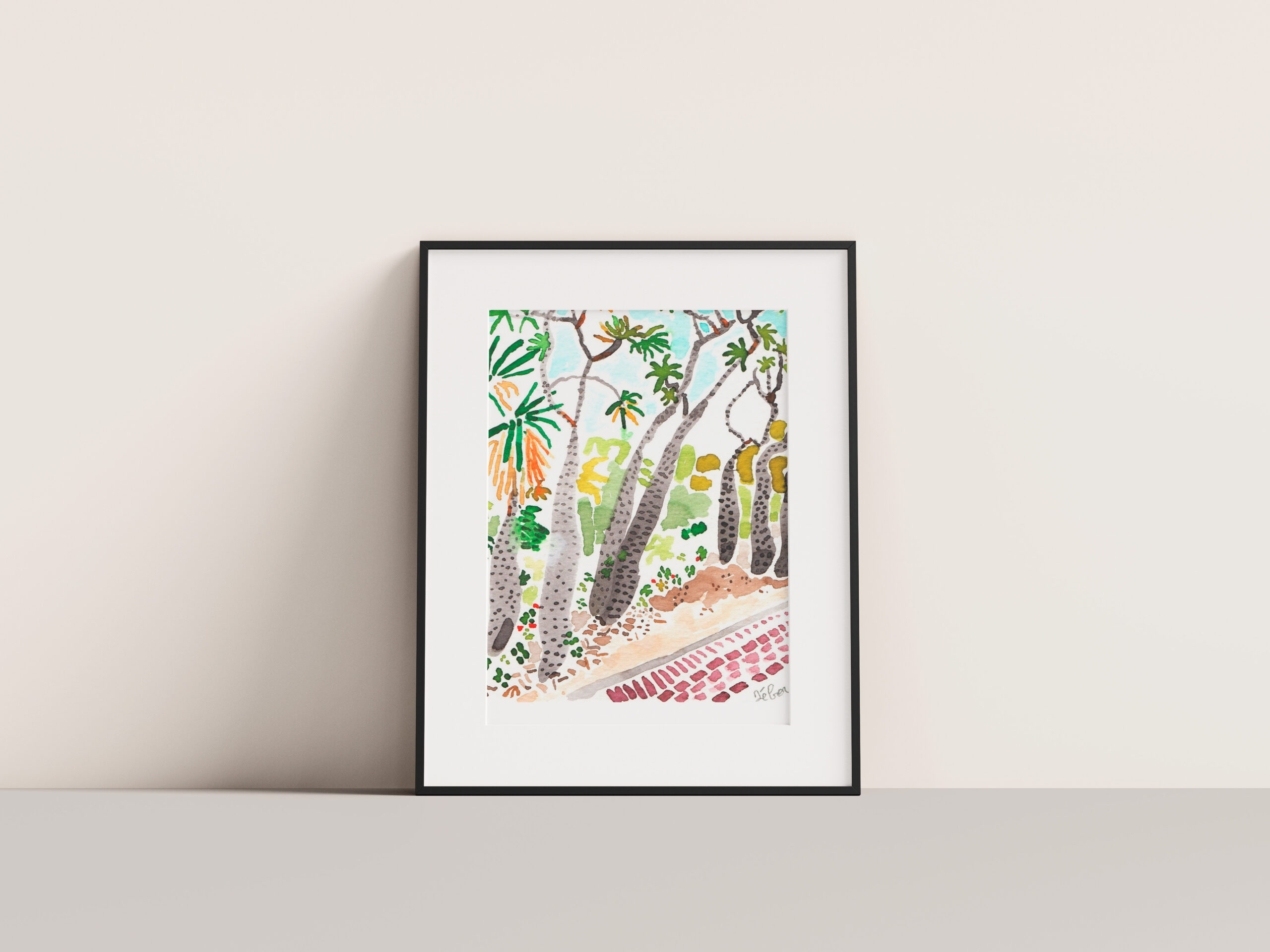 Dessin "sept arbres à ein gedi" – Image 3