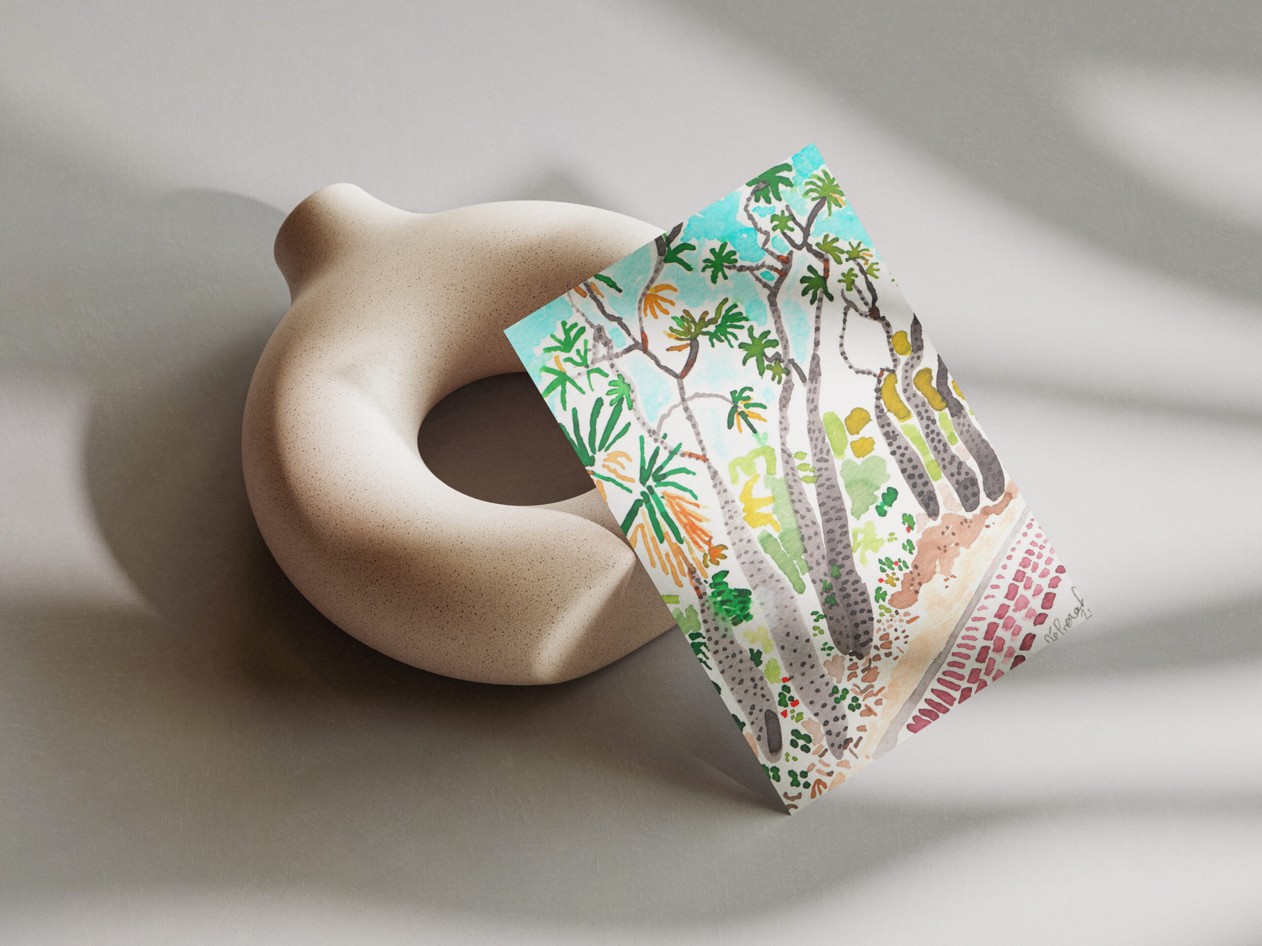 Dessin "sept arbres à ein gedi"