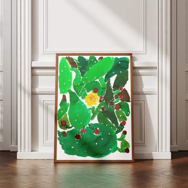 dessin "cactus à fleur jaune"