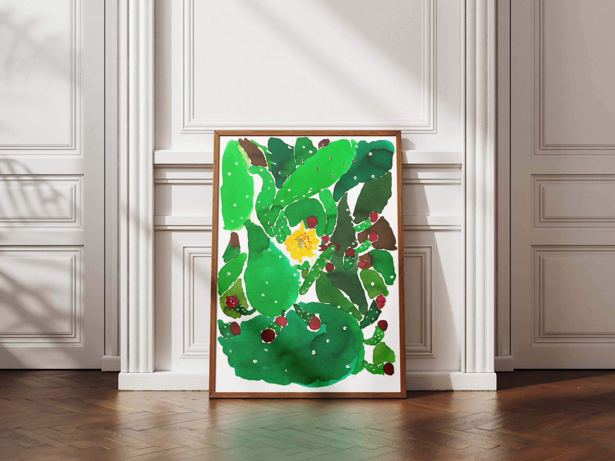 dessin "cactus à fleur jaune"